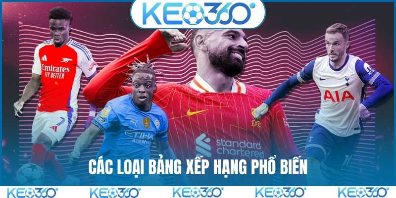 Các loại bảng xếp hạng phổ biến