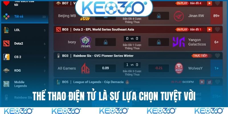 Thể thao điện tử là sự lựa chọn tuyệt vời