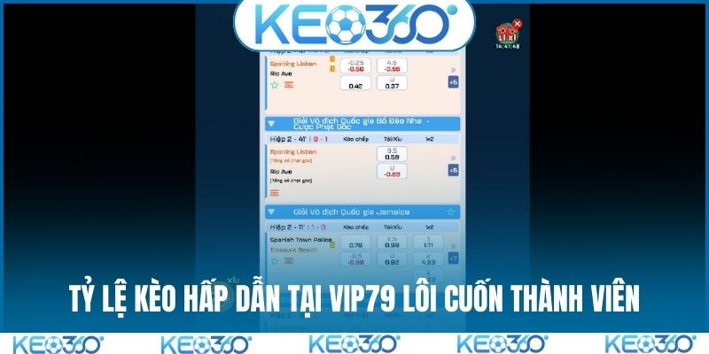 Tỷ lệ kèo hấp dẫn tại VIP79 lôi cuốn thành viên